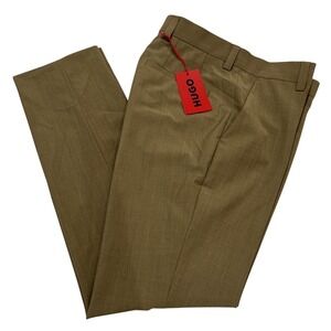 Hugo Boss Dress Pants Tom232X Modern Fit Wool Blend Tan Mens US 30R Office